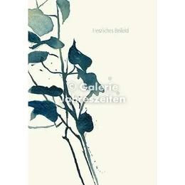 Condolence card with ivy leaves, botanical design, dark blue and cream colors, sympathy greeting card.