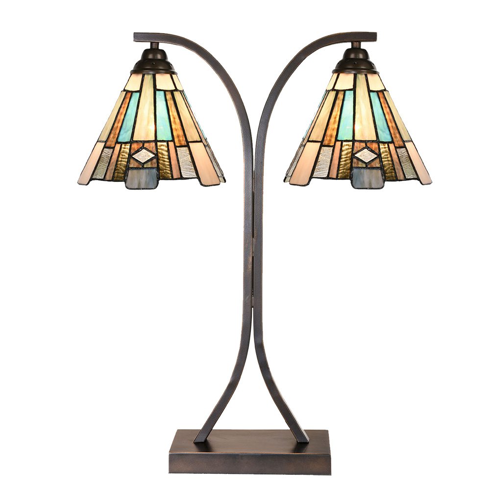 Tiffany Table Lampe 48x19x57 cm Verre brun