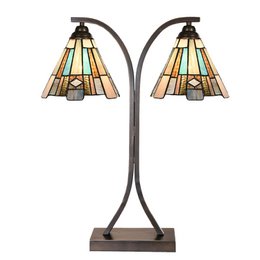Tiffany table lamp 48x19x57 cm brown glass