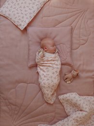 Linnen schelp kinderovertrekset "Poederroze"