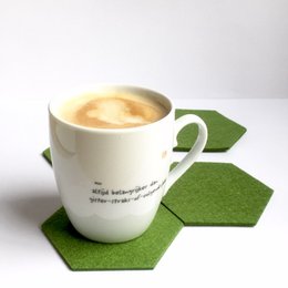 Felt Coasters - Hexagon - set of 4