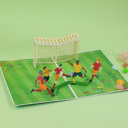 Football Goal 3D Pop-Up Card for Dad, Him & Soccer Fans