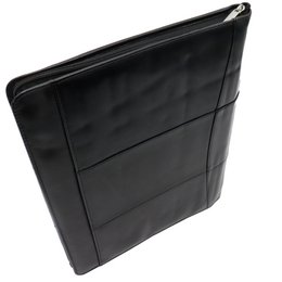 Leder-Schreibmappe für Linkshänder – Konferenzmappe – Arbeitsmappe, Tablet-Hülle und Laptop-Hülle – herausnehmbarer Ringordner A4