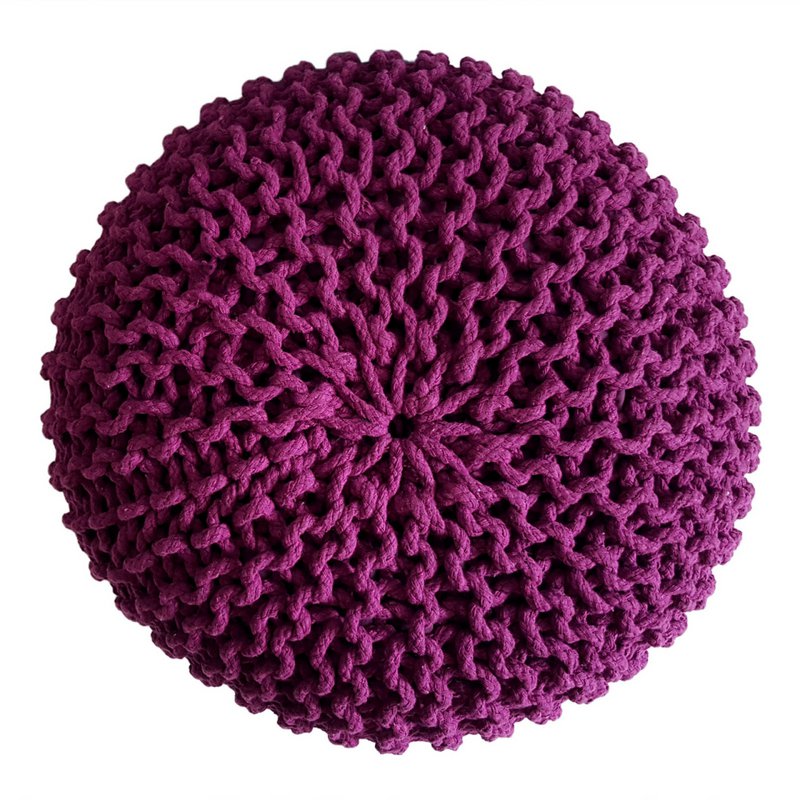 Knitted stool pouf Ø 45 H 30 cm cm seat pouf knitted floor cushion