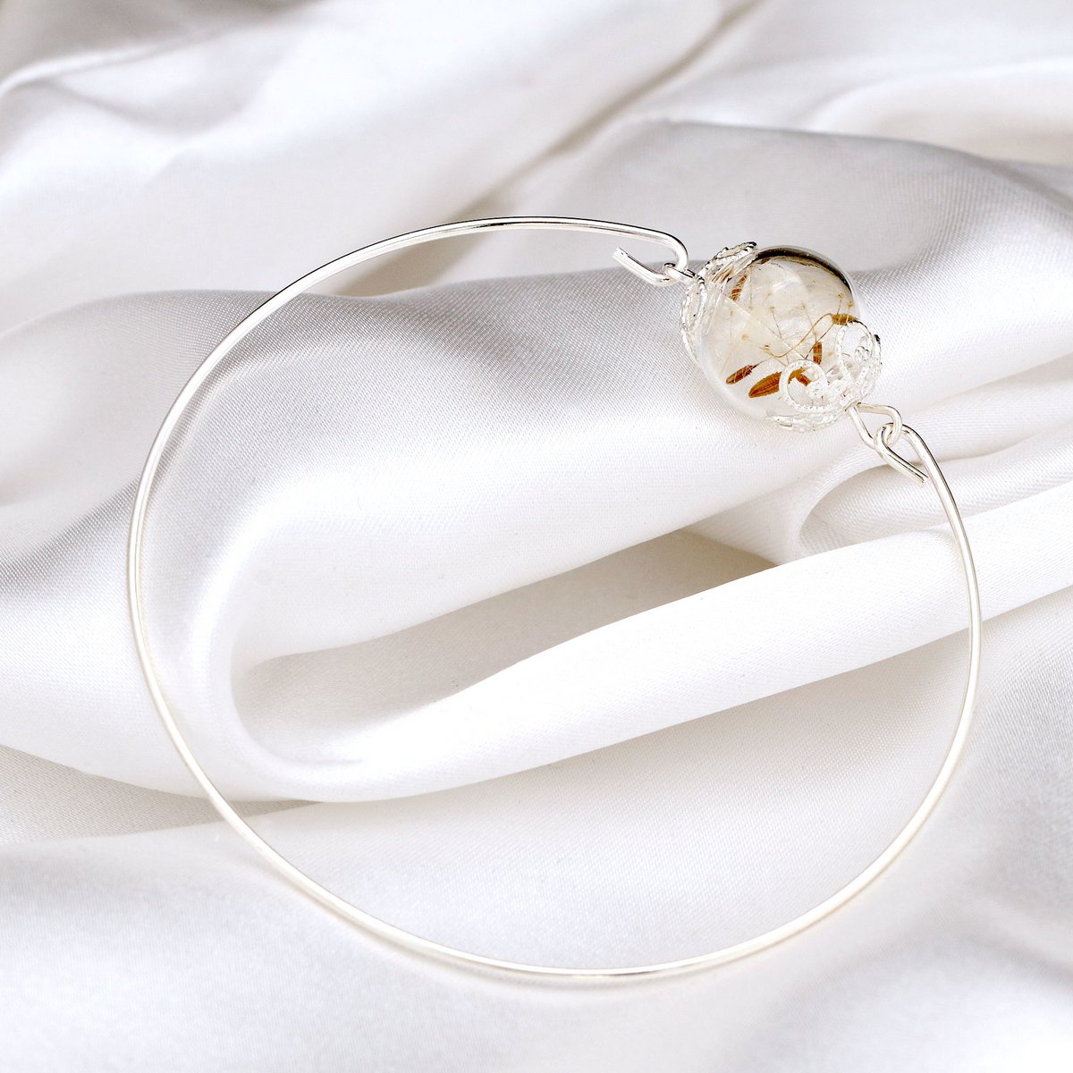 Bracelet élégant bracelet bracelet en graines de pissenlit - Bijoux minimalistes plaqués argent - RETARM-32