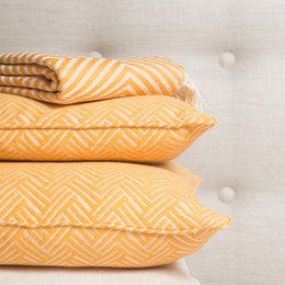 Plaid Oslo Wool Cotton - Yellow Saffron - 120x150cm