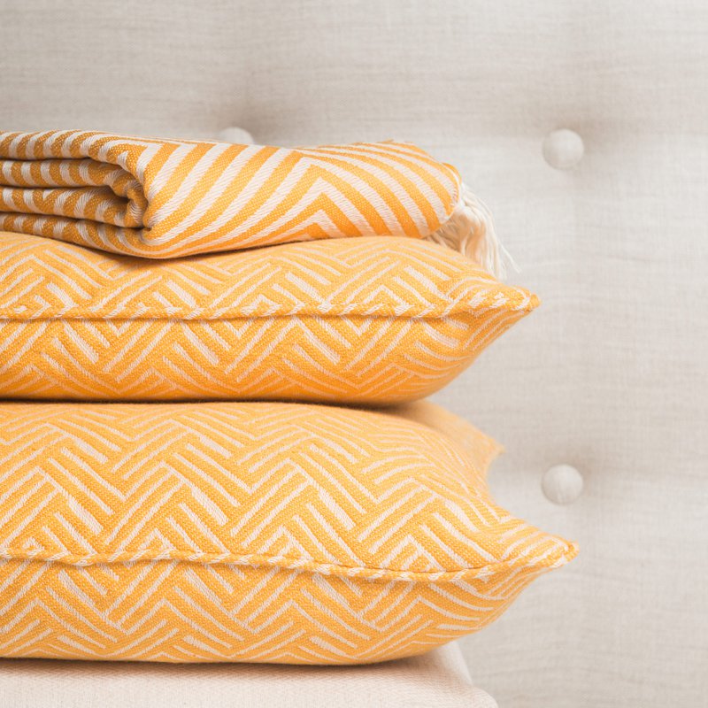 Throw Oslo Wool Cotton - Yellow Saffron - 120x150cm