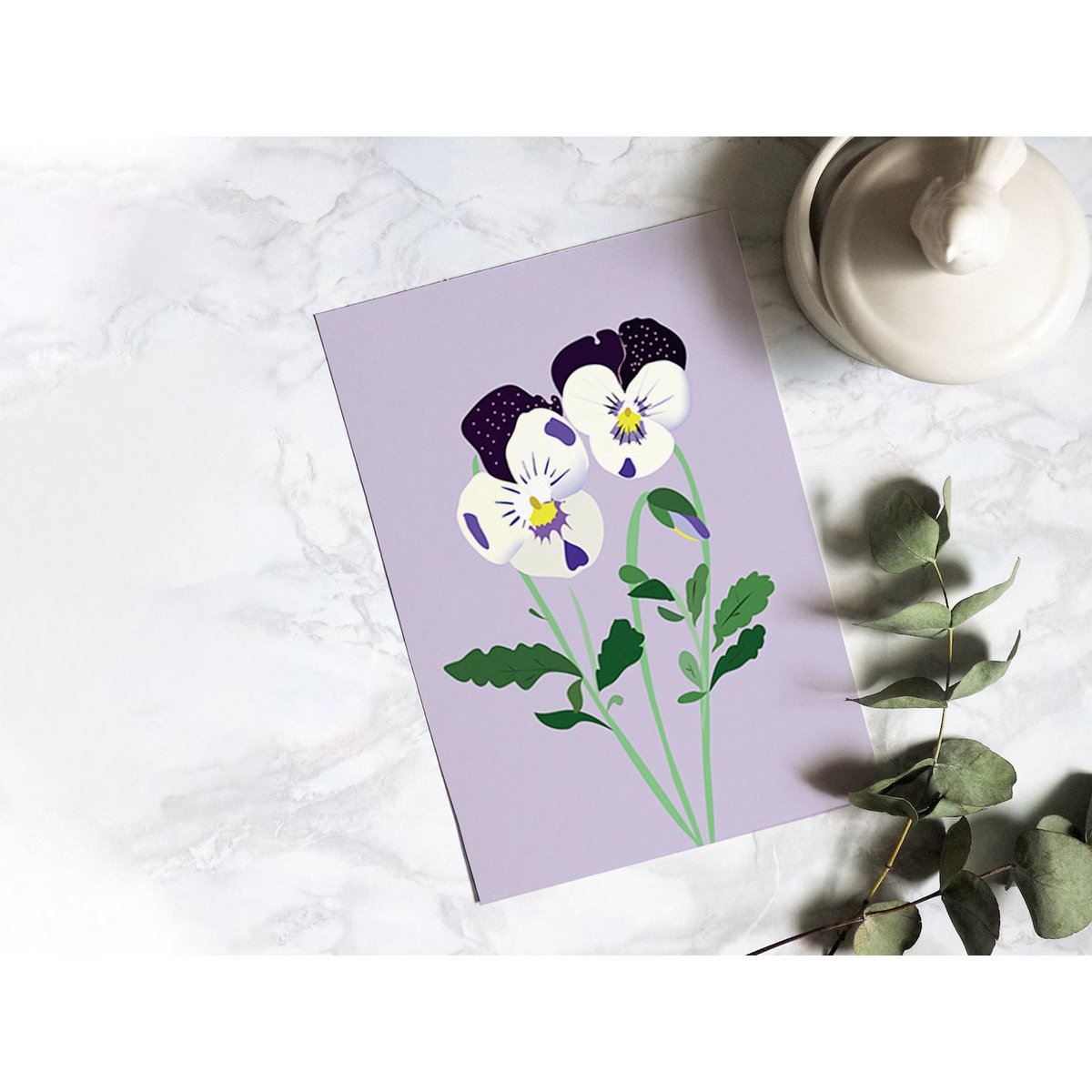 Postal Floral - Pensamiento