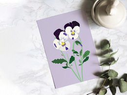 Floral Postcard - Pansy