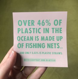 Vegane Indoor/Outdoor-Sticker auf Plastikverschmutzung durch Fischfang