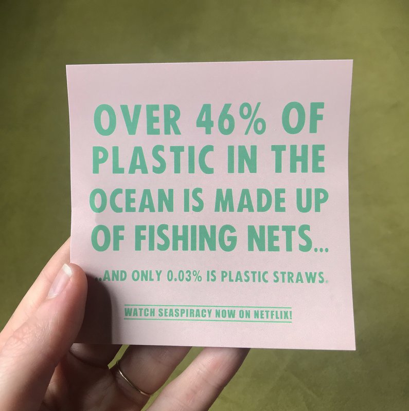 Vegane Indoor/Outdoor-Sticker auf Plastikverschmutzung durch Fischfang