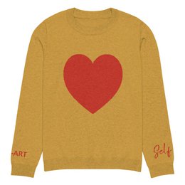 Hjerte - Strikket sweater med rund hals MUSARD