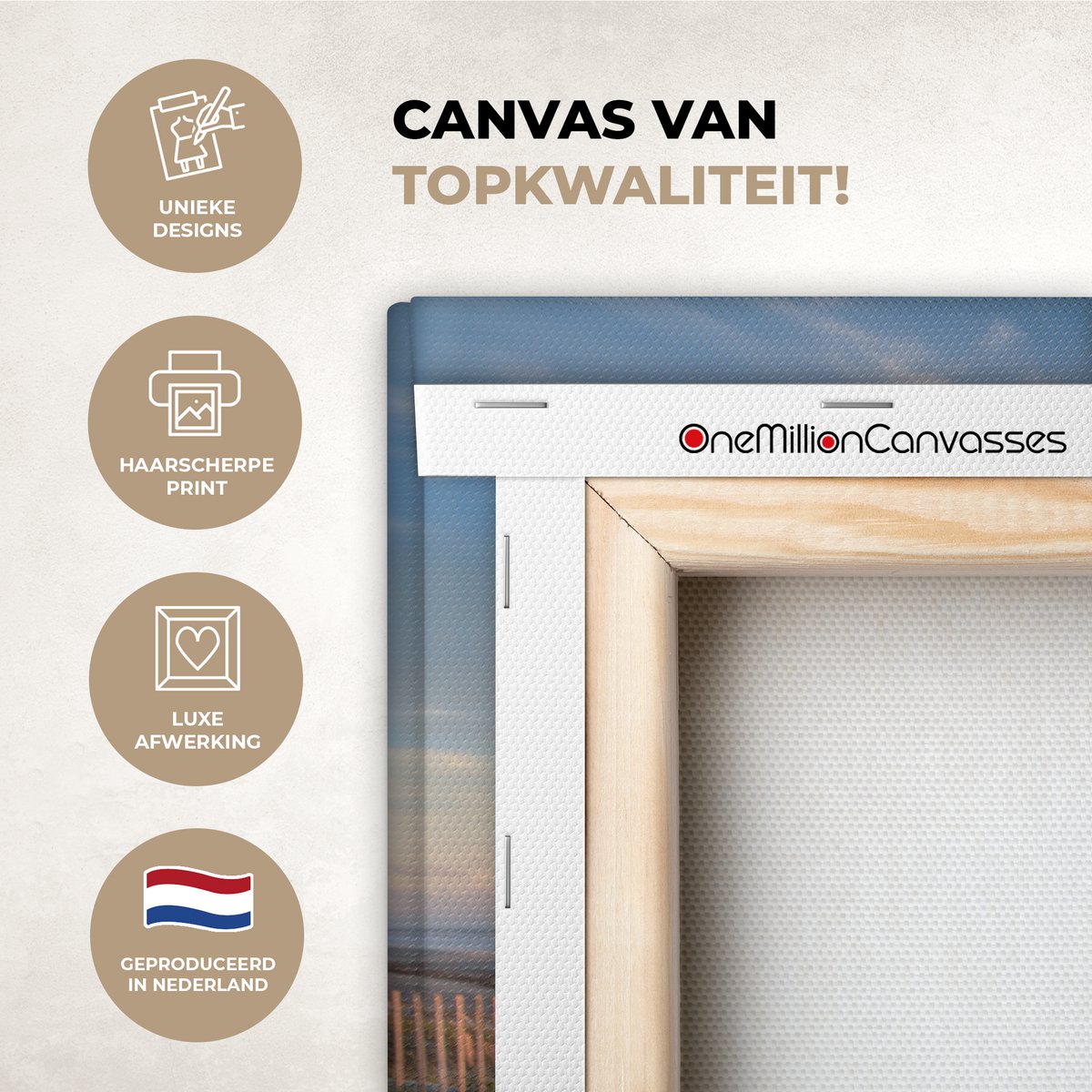 Leinwand Malerei - Wanddekoration - Strand - Meer - Dune - Sonnenuntergang - Landschaft