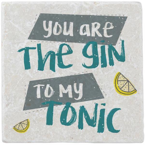 Sottobicchiere in marmo "sei il gin per il mio tonico"