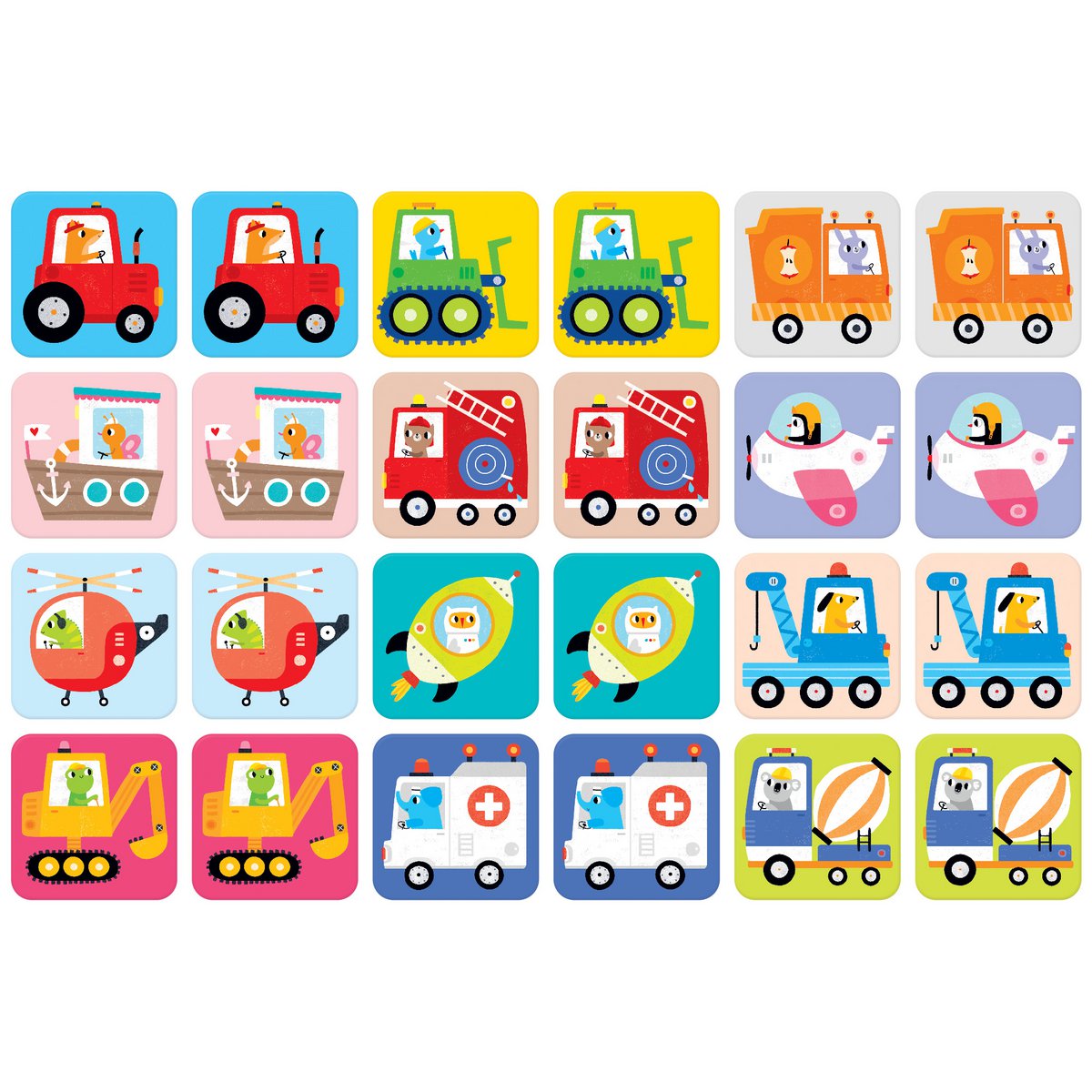 Suuuper Size Memory Game Vehicles 2+