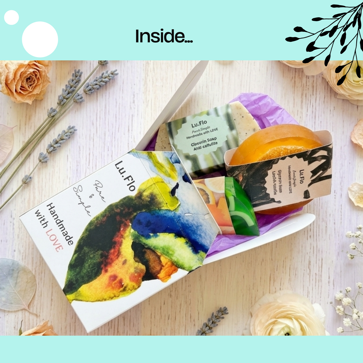 Coffret de savons artisanaux à la glycérine (3 pièces) – Agrumes, Vanille, Pamplemousse