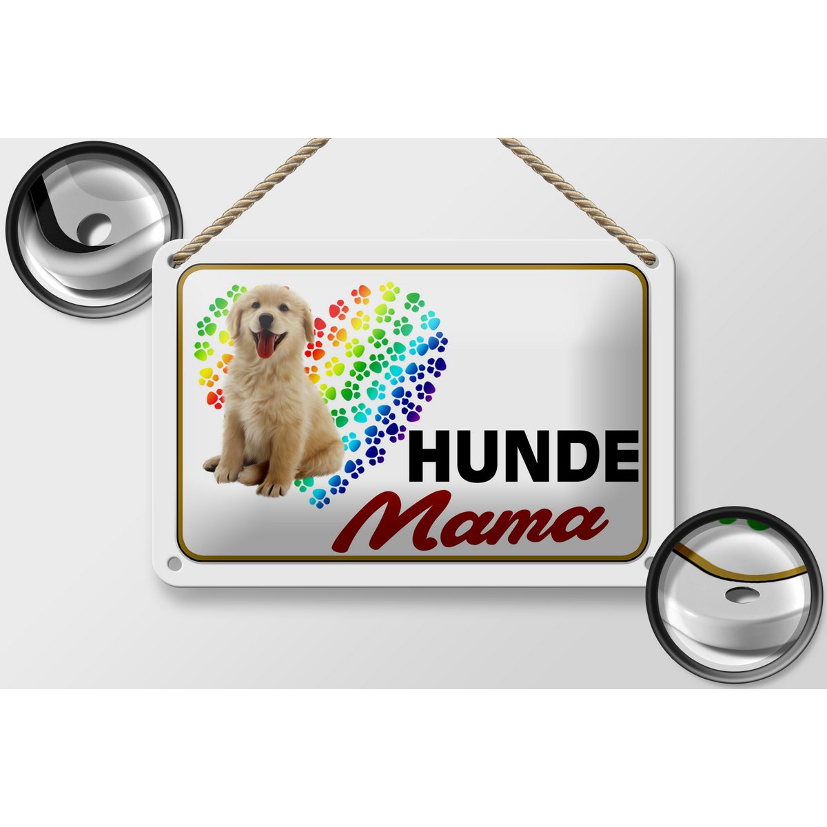 Tin sign saying 18x12cm dogs mom heart decoration