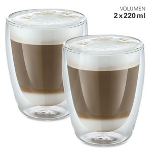 Dubbelwandige glazen L 220 ml set 2