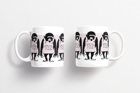 Banksy Ceramic Mug 325ml -  Laugh Now