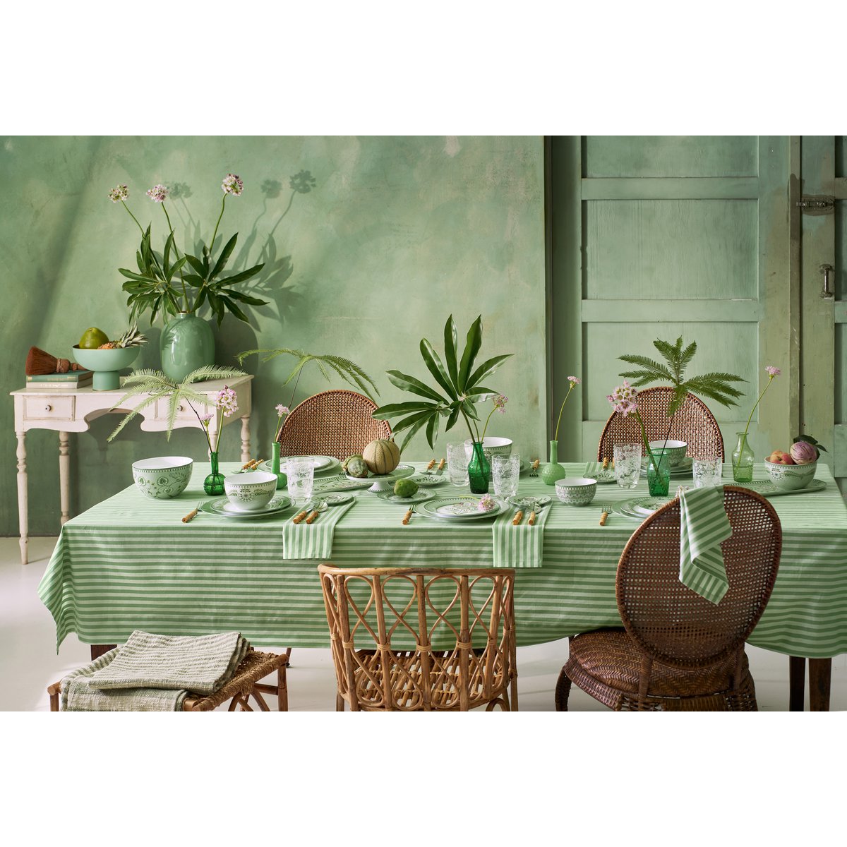 Set/2 Mugs Small Lily&Lotus Light Green 145ml