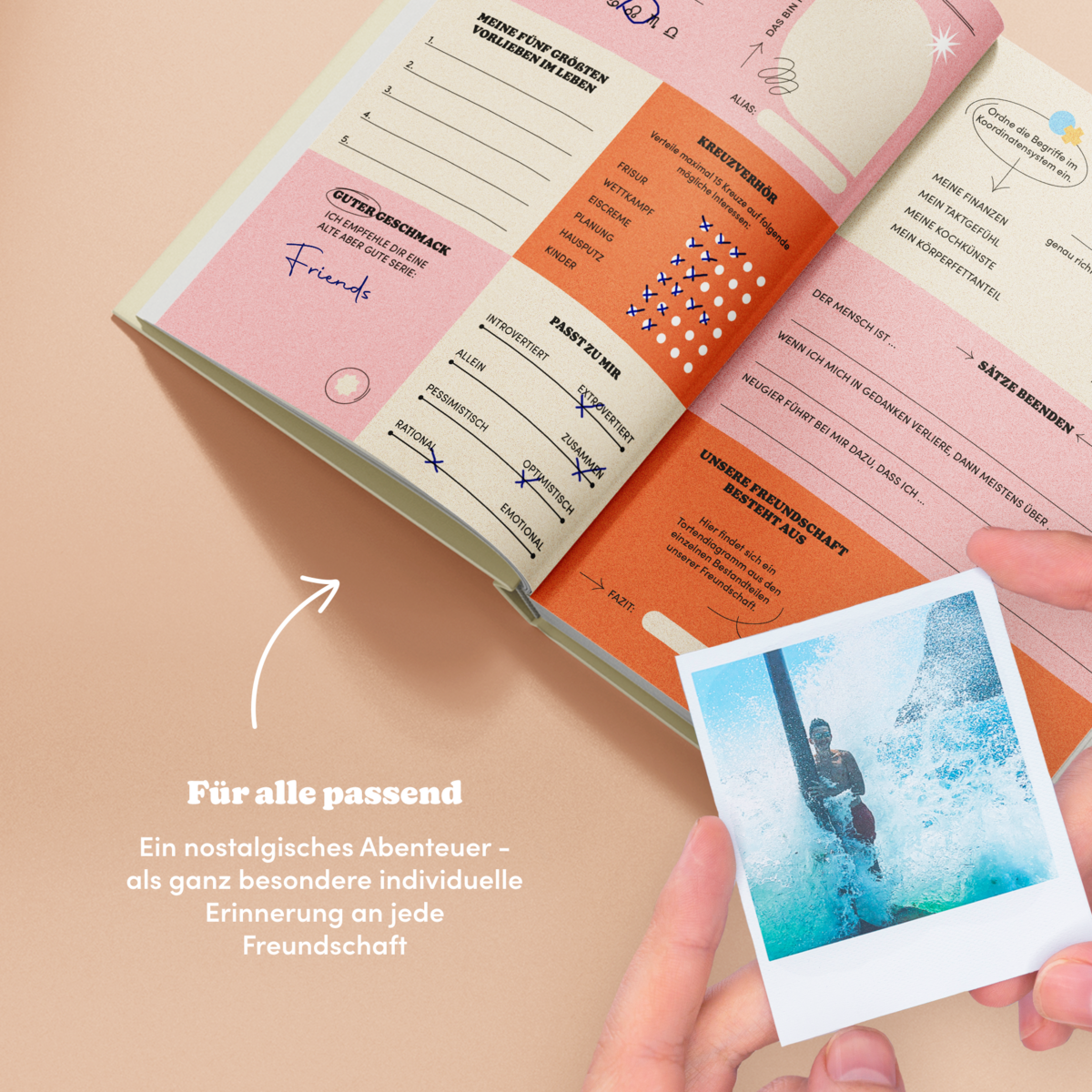 Freundebuch für Erwachsene - 100 individuelle Seiten - Platz für 30 Freunde - Top Geschenkartikel