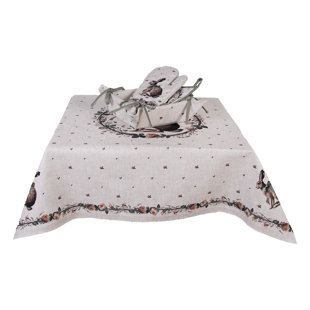 Ofenhandschuh 18x30 cm Beige Baumwolle