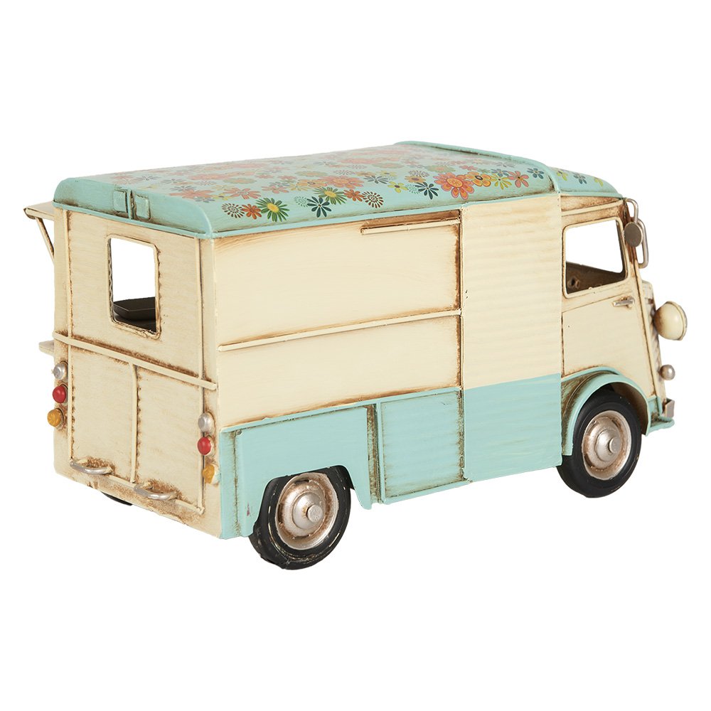 Dekorationsbildbus 26x14x14 cm Beige Blue Metal