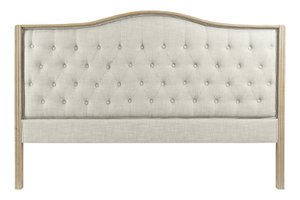 RUBBERWOOD LINEN BED HEADBOARD 180X10X120 BEIGE MB179444