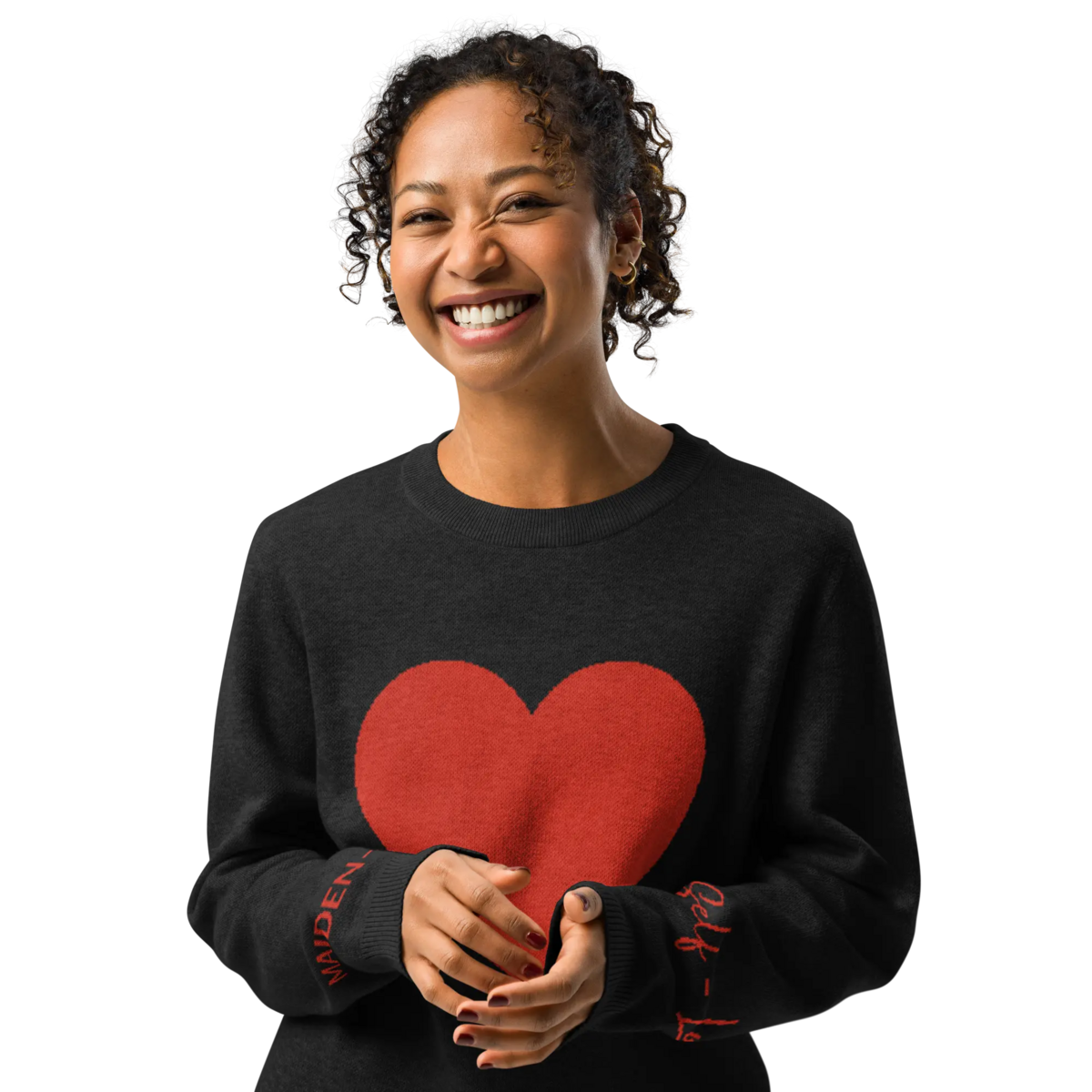 Heart - Maglione girocollo lavorato a maglia NERO