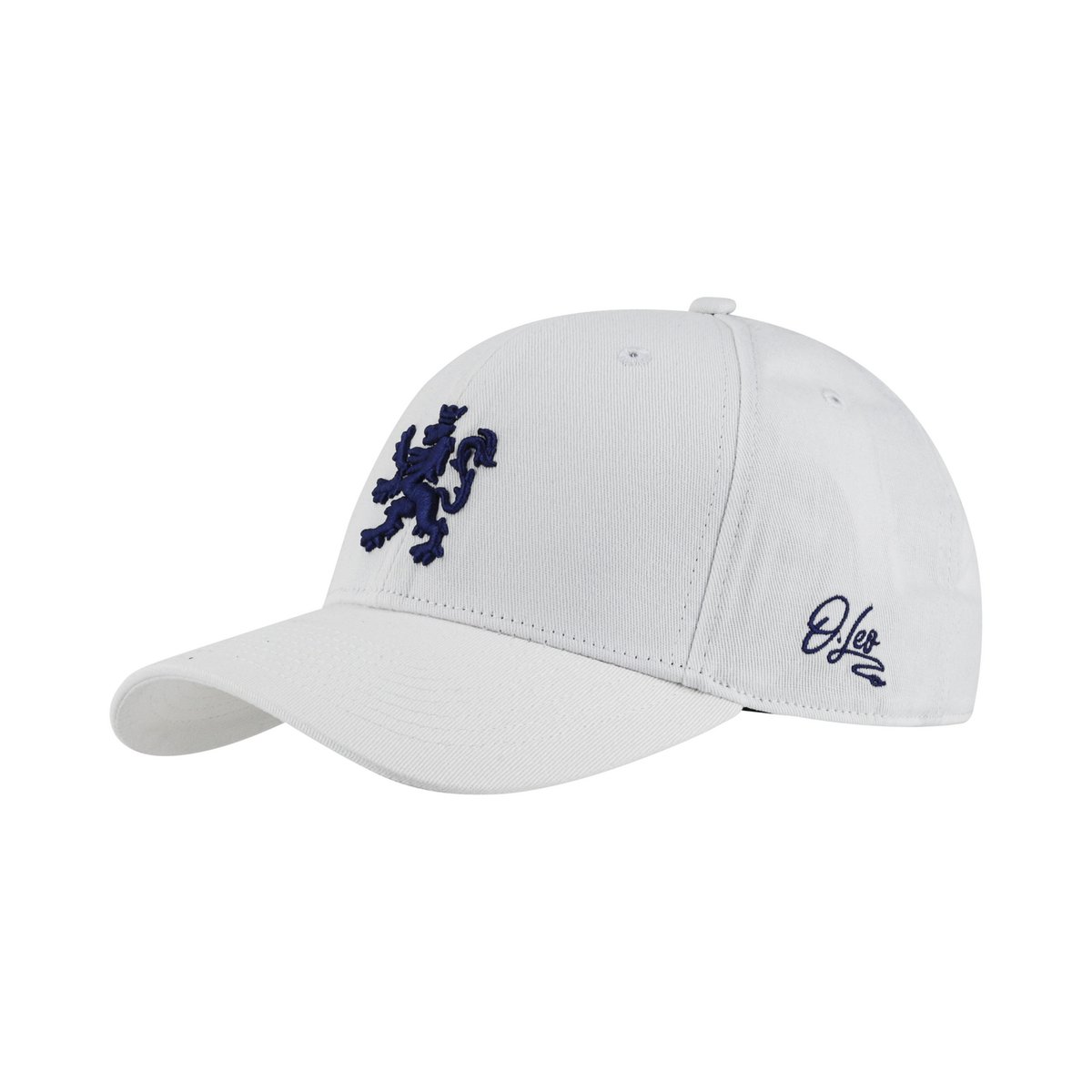 O.Leo Baseballkappe – Weiß – Blauer Löwe – Pride-Flagge – Unisex