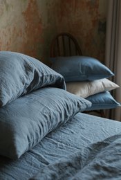 Dark Grey Linen Duvet Cover Set
