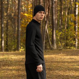 Men's Merino 250 Set of Zip Neck Top & Jogger Sweatpants Black