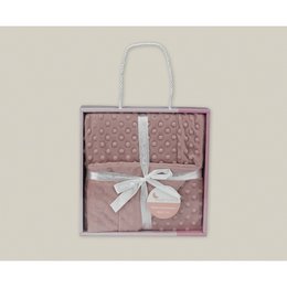 Soft, cozy coral fleece baby blanket with a dotted texture, perfect for snuggling and keeping little ones warm.