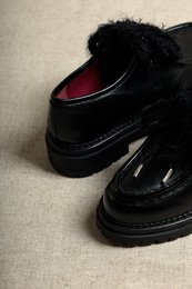 ODDA ALIAS BLACK – Grobe Leder-Loafer mit Plateausohle