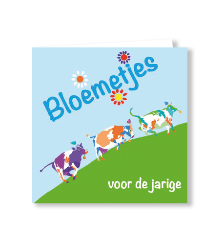 Carte d'anniversaire | Fleurs pour l'anniversaire d'un garçon/fille | vache
