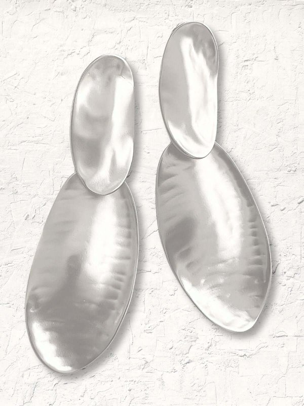Meia silver colored statement earrings