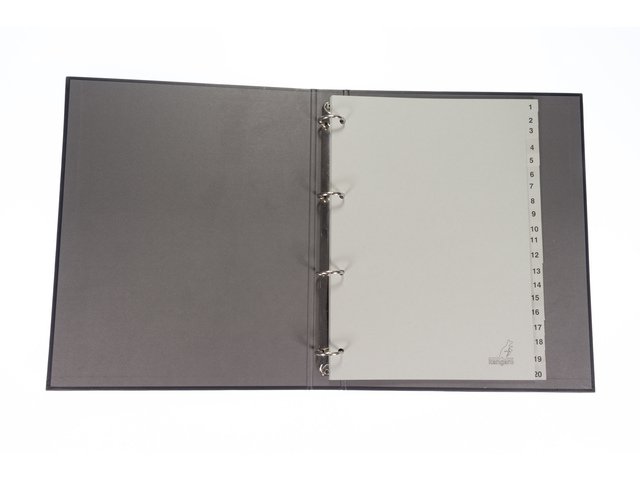 ECO Tab Kangaro A4 numbers 180gr gray cardboard 4r 20pcs FSC