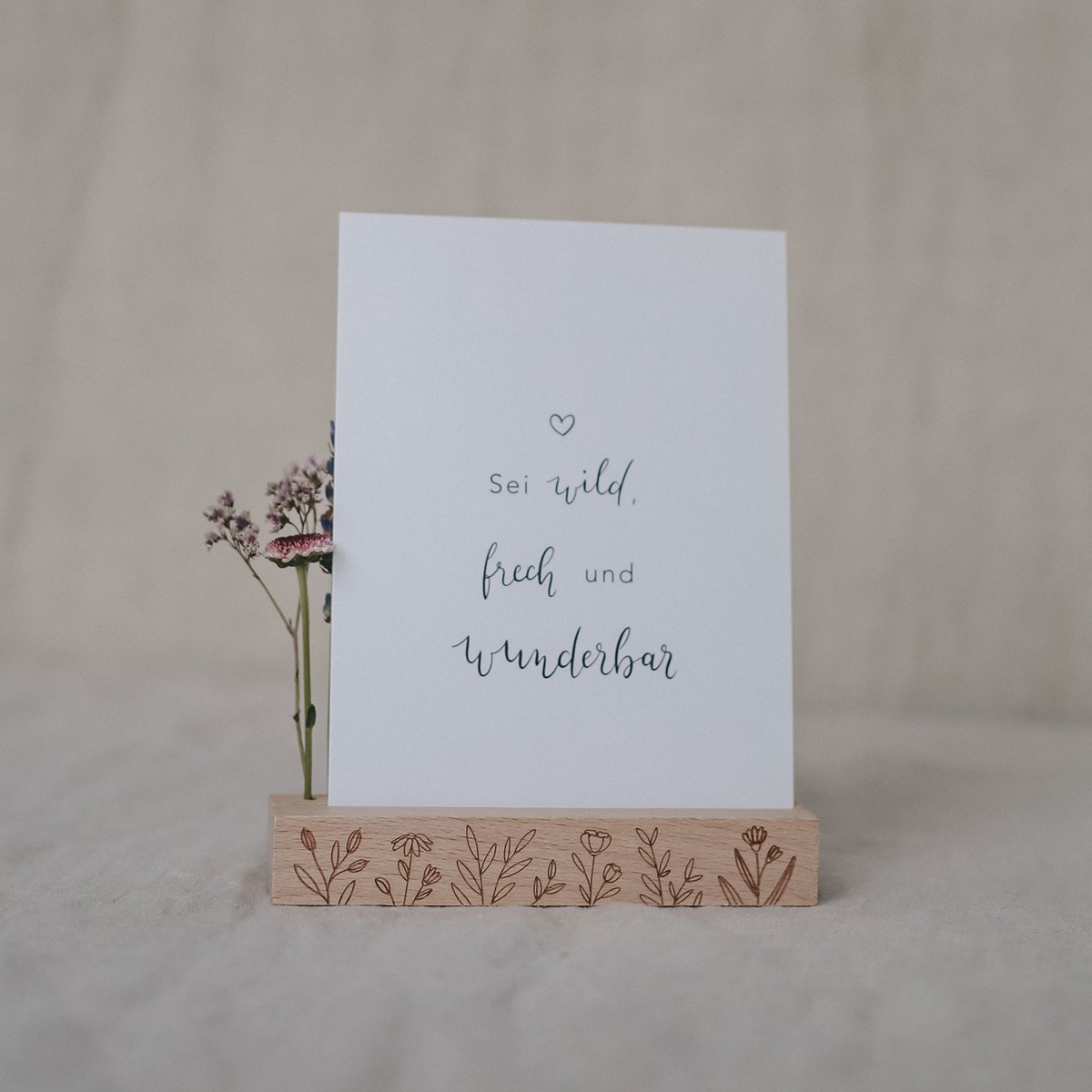 Card and flower holder set of 2 - 12 cm flower meadow (PU = 6 sets)
