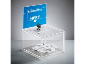 Actiebox Sigel transparant A6 15x22x15 cm, afsluitbaar incl. slot en 2 sleutels