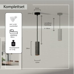Pendel "Nara20" betonlampe GU10 Guld Sort