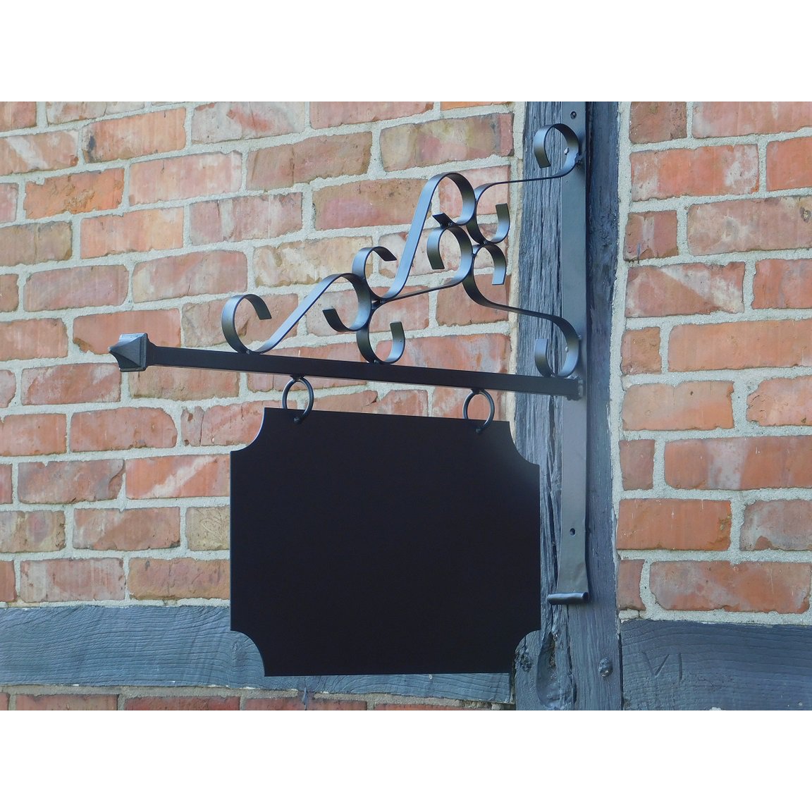 Letrero, placa de identificación, letrero de tienda, Negro - 75 cm - Rectangular - Hierro