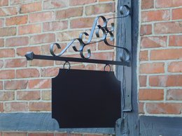 Schild, Namensschild, Ladenschild, Schwarz – 75 cm – Rechteckig – Eisen