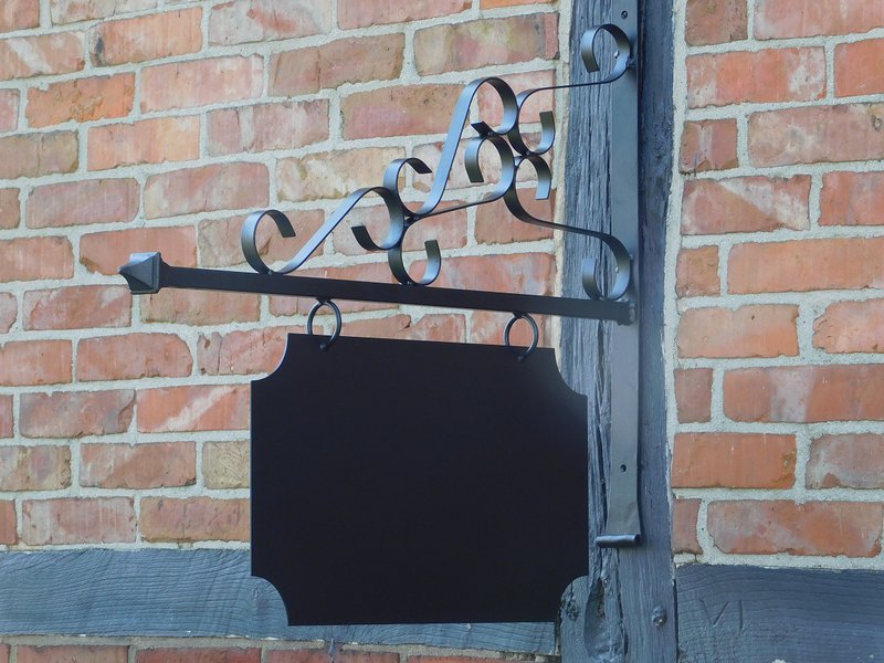 Schild, Namensschild, Ladenschild, Schwarz – 75 cm – Rechteckig – Eisen