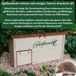 ERDENFREUND® hedgehog house with rat flap