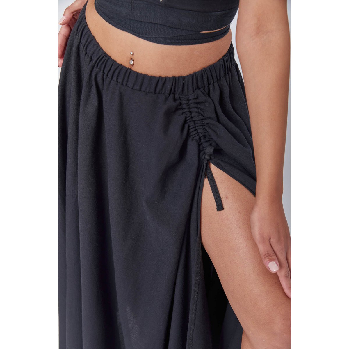 Falda larga de asana negra