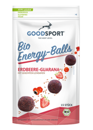 ØKOLOGISKE energikugler, jordbærguarana, spiret hørfrø