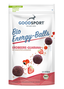 BIO energy balls, aardbei guarana, gekiemd lijnzaad