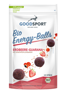BIO energy balls, aardbei guarana, gekiemd lijnzaad
