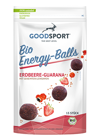 ØKOLOGISKE energikugler, jordbærguarana, spiret hørfrø