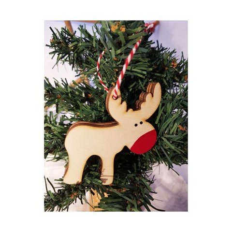 Handmade reindeer made of wood